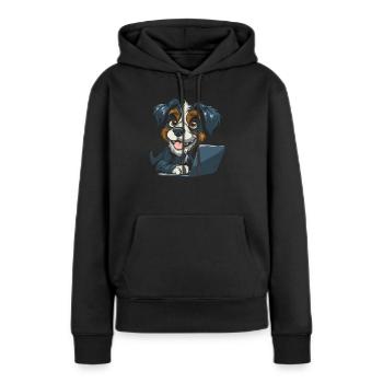 Développeur Web Développeur Web Mignon - Sweat à capuche Premium bio Femme - noir - Devant - Julia (174cm)