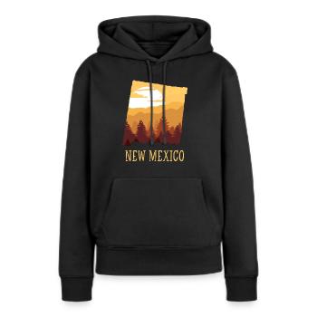 New Mexico - Frauen Premium Bio Hoodie - Schwarz - Vorne - Julia (174cm)
