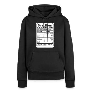 Faits nutritionnels brésiliens Fierté brésilienne - Sweat à capuche Premium bio Femme - noir - Devant - Julia (174cm)