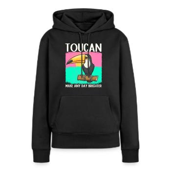 Tukan Vogel Regenwald - Frauen Premium Bio Hoodie - Schwarz - Vorne - Julia (174cm)