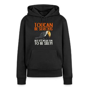 Forêt tropicale des oiseaux toucans - Sweat à capuche Premium bio Femme - noir - Devant - Julia (174cm)