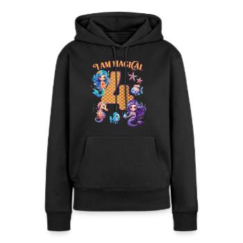Mermaid Birthday 4 years - Women’s Premium Organic Hoodie - black - Front - Julia (174cm)