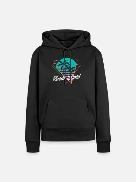 Rhode Island - Frauen Premium Bio Hoodie - Schwarz