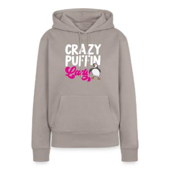 puffin puffin auke birds Lunde - Women’s Premium Organic Hoodie - taupe - Front - Julia (174cm)