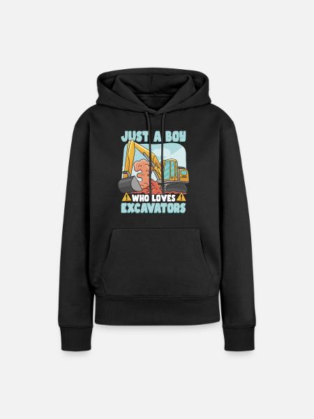 Baufahrzeug Kleinkind Bagger - Frauen Premium Bio Hoodie - Schwarz