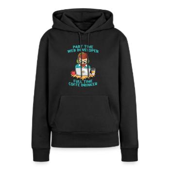 Développeur Web Café du développeur Web - Sweat à capuche Premium bio Femme - noir - Devant - Julia (174cm)