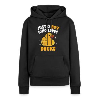 Just A Boy Who Loves Rubber Ducks Duckling Funny D - Frauen Premium Bio Hoodie - Schwarz - Vorne - Julia (174cm)