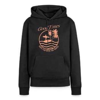 Vacances d’été Surfer Design - Sweat à capuche Premium bio Femme - noir - Devant - Julia (174cm)