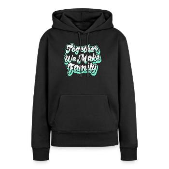 Famille Dire Inspiration - Sweat à capuche Premium bio Femme - noir - Devant - Julia (174cm)