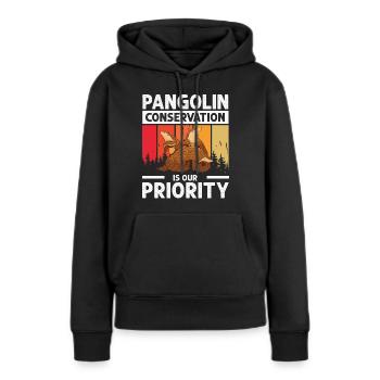 Pangolin-erhaltung, Pangolin-liebhaber, - Frauen Premium Bio Hoodie - Schwarz - Vorne - Julia (174cm)