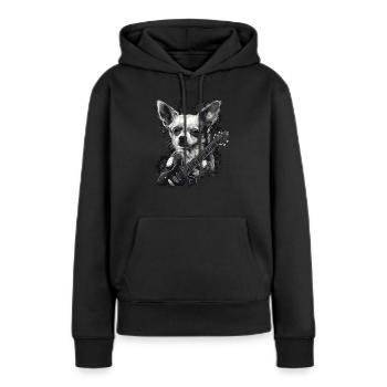 Chihuahua | Aloha Ukulele Hawaii Gitarre Lustiger - Frauen Premium Bio Hoodie - Schwarz - Vorne - Julia (174cm)