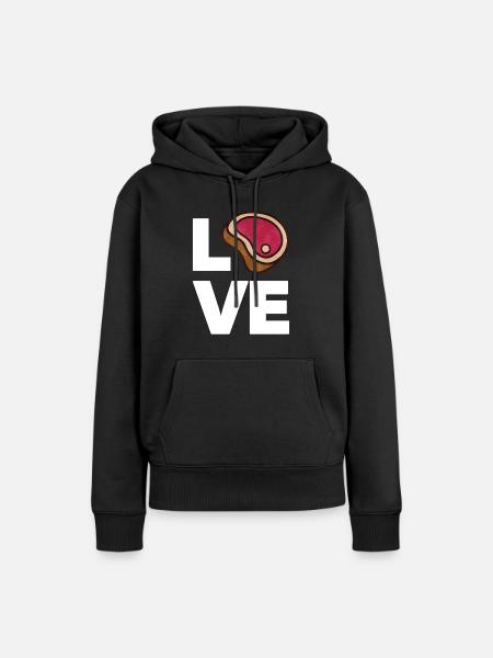 Steak - Frauen Premium Bio Hoodie - Schwarz