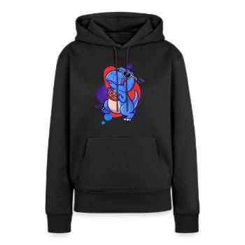 Steak - Frauen Premium Bio Hoodie - Schwarz - Vorne - Julia (174cm)