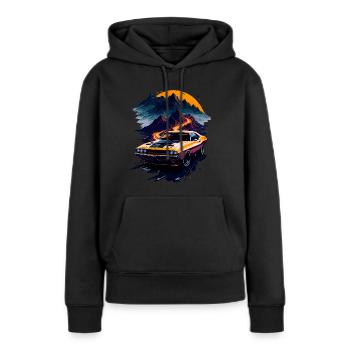 Klassischer Sportwagen - Frauen Premium Bio Hoodie - Schwarz - Vorne - Julia (174cm)