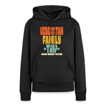 Ouzbékistan Vacances en famille - Sweat à capuche Premium bio Femme - noir - Devant - Julia (174cm)
