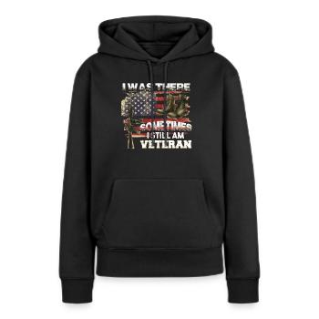 Vétéran du Vietnam - Sweat à capuche Premium bio Femme - noir - Devant - Julia (174cm)