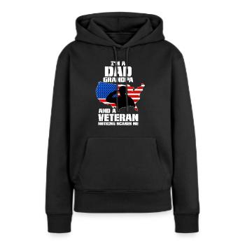 Vétéran du Vietnam - Sweat à capuche Premium bio Femme - noir - Devant - Julia (174cm)