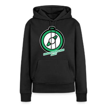 Hidden Treasures Await Geocaching - Women’s Premium Organic Hoodie - black - Front - Julia (174cm)
