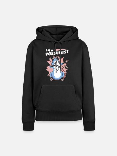 Opossum Spruch - Frauen Premium Bio Hoodie - Schwarz