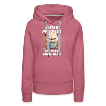 Grumpy 6 FERTIG - Frauen Premium Bio Hoodie - Malve - Vorne - Isabella (175cm)