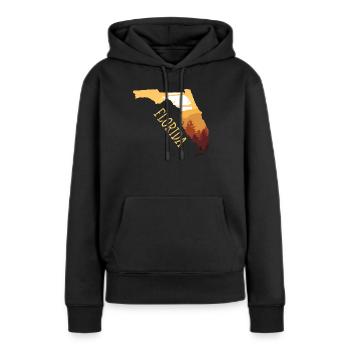 florida - Frauen Premium Bio Hoodie - Schwarz - Vorne - Julia (174cm)