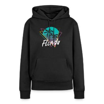 florida - Frauen Premium Bio Hoodie - Schwarz - Vorne - Julia (174cm)
