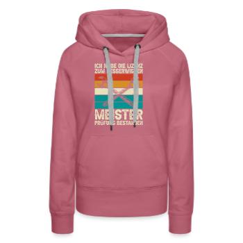 Besserwisser Meisterprüfung Geschenkidee - Frauen Premium Bio Hoodie - Malve - Vorne - Isabella (175cm)