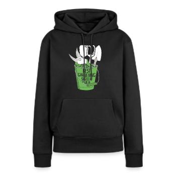Jardinier amateur Jardinier Sœur - Sweat à capuche Premium bio Femme - noir - Devant - Julia (174cm)