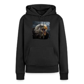 Aulne pygargue à tête blanche oiseau aigle pierre - Sweat à capuche Premium bio Femme - noir - Devant - Julia (174cm)
