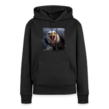 Aulne pygargue à tête blanche oiseau aigle pierre - Sweat à capuche Premium bio Femme - noir - Devant - Julia (174cm)