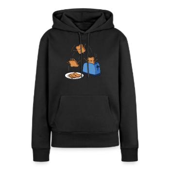 Toast - Sweat à capuche Premium bio Femme - noir - Devant - Julia (174cm)