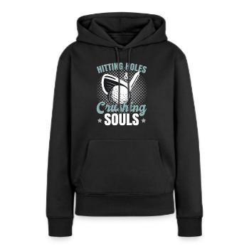 Lustiger Golfer Golfen Golf - Frauen Premium Bio Hoodie - Schwarz - Vorne - Julia (174cm)