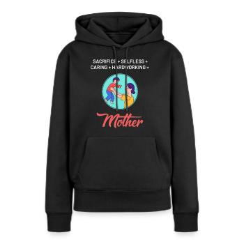 Design fort de la fête des mères - Sweat à capuche Premium bio Femme - noir - Devant - Julia (174cm)