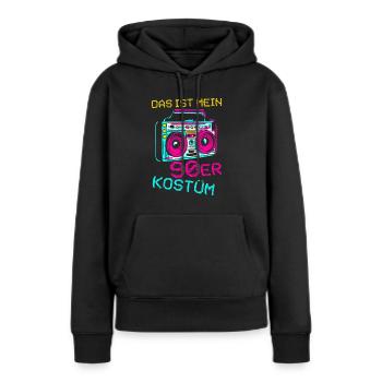 Das ist mein 90er Kostüm - Frauen Premium Bio Hoodie - Schwarz - Vorne - Julia (174cm)