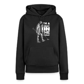 Détecteur de métaux à sondage amusant - Sweat à capuche Premium bio Femme - noir - Devant - Julia (174cm)