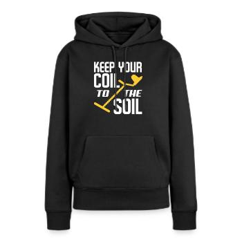 Détecteur de métaux à sondage amusant - Sweat à capuche Premium bio Femme - noir - Devant - Julia (174cm)