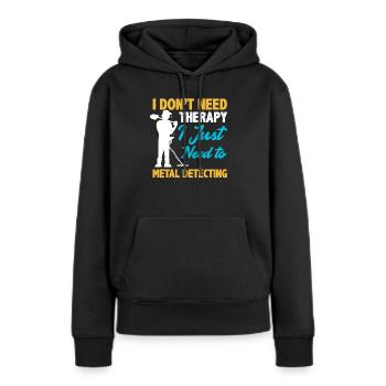 Détecteur de métaux à sondage amusant - Sweat à capuche Premium bio Femme - noir - Devant - Julia (174cm)