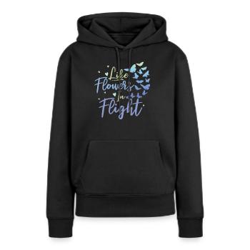 Hobbygärtner Garten Monarch - Frauen Premium Bio Hoodie - Schwarz - Vorne - Julia (174cm)
