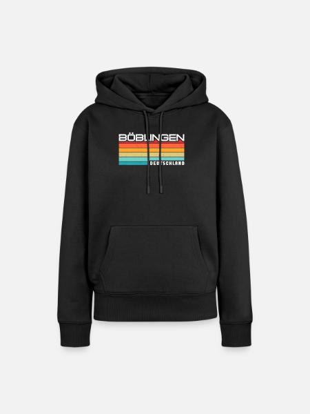 Böblingenerin Böblingener Böblingen - Frauen Premium Bio Hoodie - Schwarz