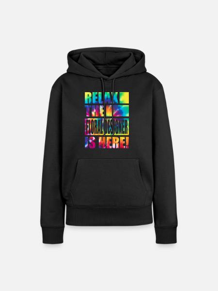 Floral Designer Lustiger Spruch - Frauen Premium Bio Hoodie - Schwarz