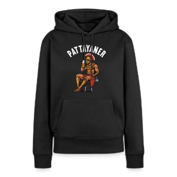 Vintage Thailand Thai Pattayaner Pattaya - Frauen Premium Bio Hoodie - Schwarz - Vorne - Julia (174cm)