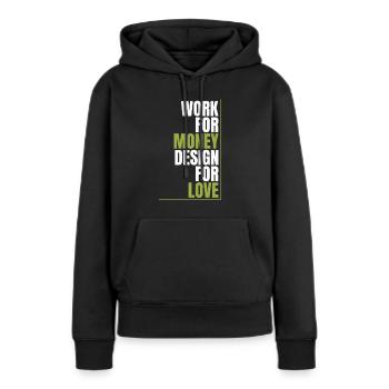Développeur Web Développeur Web Amour - Sweat à capuche Premium bio Femme - noir - Devant - Julia (174cm)