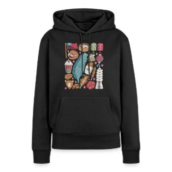 Taiwan - Sweat à capuche Premium bio Femme - noir - Devant - Julia (174cm)