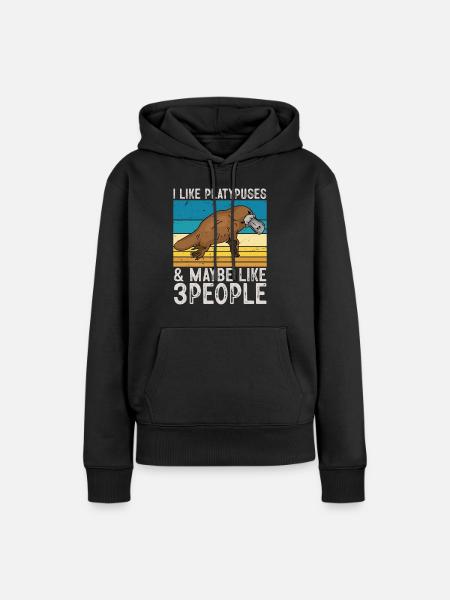 Platypus Schnabeltier - Frauen Premium Bio Hoodie - Schwarz