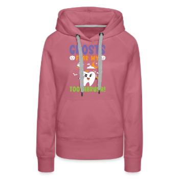 Gespenster fürchten meine Zahnbürste! - Frauen Premium Bio Hoodie - Malve - Vorne - Isabella (175cm)