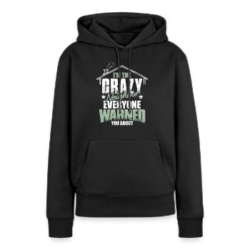 Cadeau de quartier - Sweat à capuche Premium bio Femme - noir - Devant - Julia (174cm)