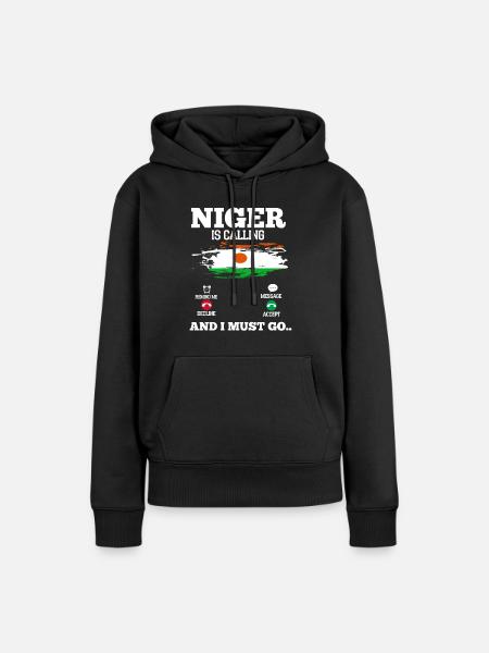 Niger - Frauen Premium Bio Hoodie - Schwarz
