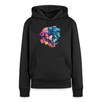 Bettafish Couleurs vives - Sweat à capuche Premium bio Femme - noir - Devant - Julia (174cm)