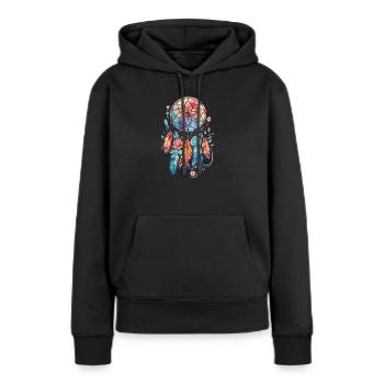 Dream Catcher Traumfänger Federn - Frauen Premium Bio Hoodie - Schwarz - Vorne - Julia (174cm)