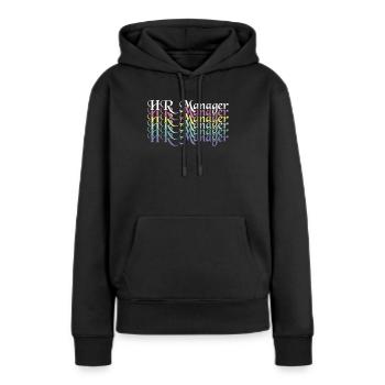 Half HR Manager Half Coffee - HR Management - Frauen Premium Bio Hoodie - Schwarz - Vorne - Julia (174cm)